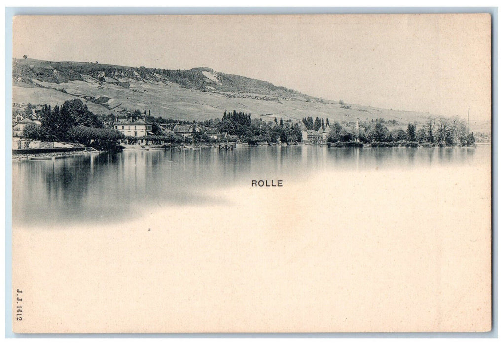 c1905 Scene of River Houses Building Rolle Switzerland Unposted Antique Postcard