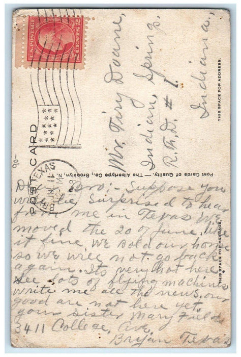 1918 Sbisa Mess Hall And Section Military Walk Agricultural College TX Postcard