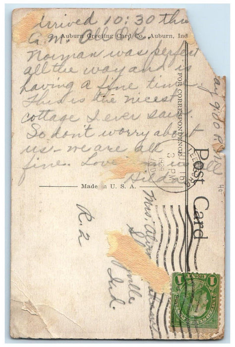 1929 The Dixie Boat North Webster Indiana IN, Epworth Forest Lake Postcard