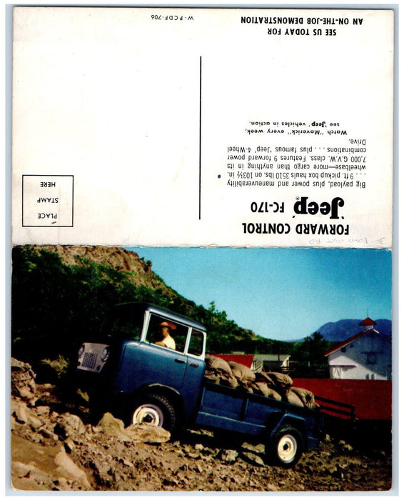 Forward Control Jeep FC-170 Maverick Jeep Vehicles Fold Out Advertising Postcard