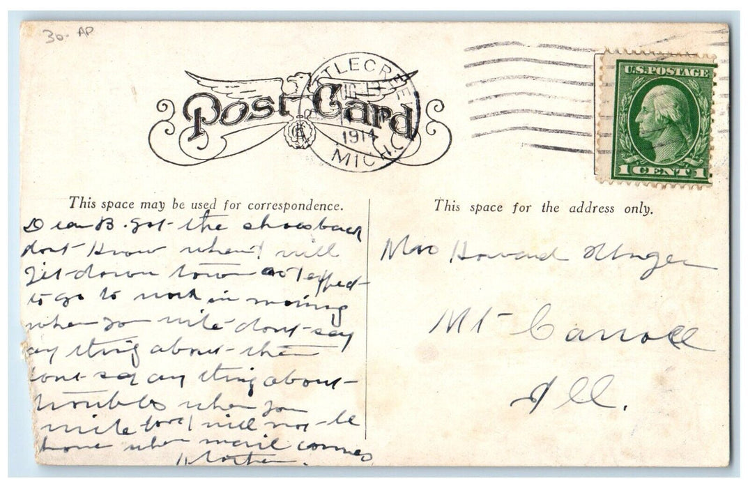 1914 Kellogg's Toasted Corn Flakes Woman Advertising Battle Creek MI Postcard