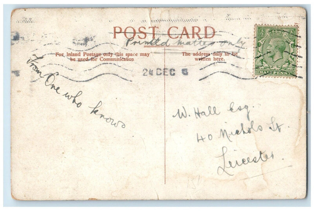 c1910's Pretty Woman Slapped Man Hoping You'll Get Many A Christmas Box Postcard