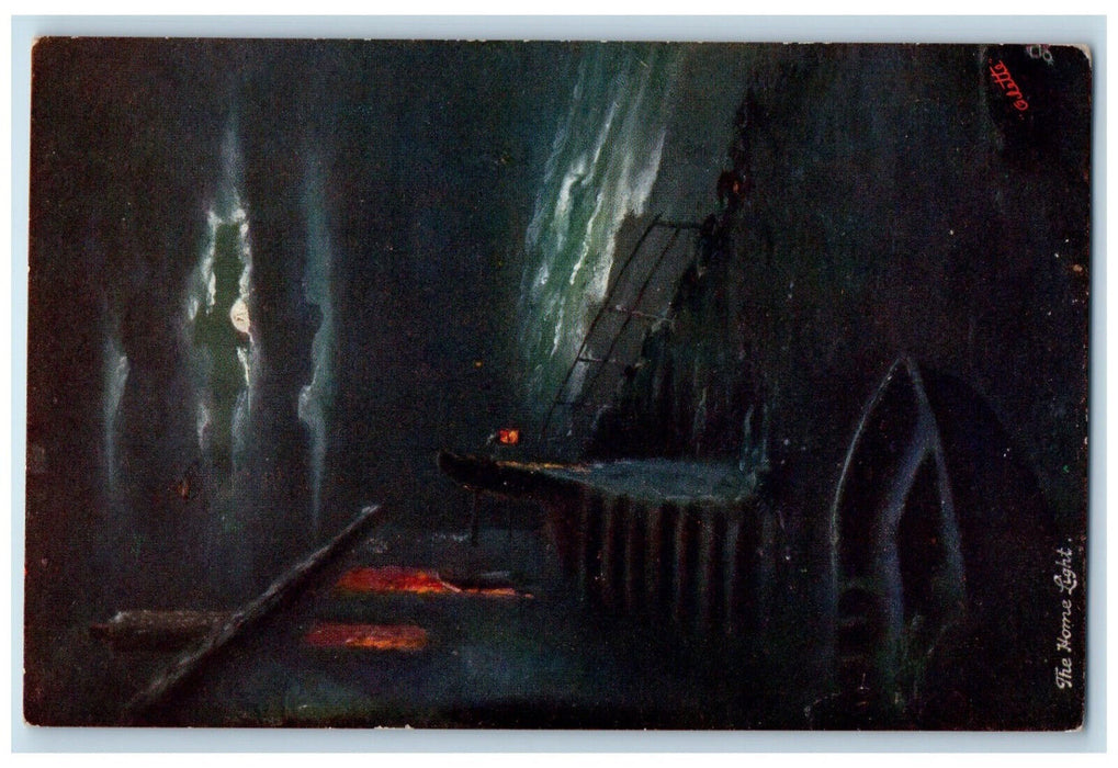 c1910 The Home Light Ships That Pass In The Night Oilette Tuck Art Postcard