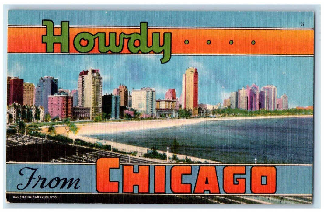 c1940 Howdy Chicago Illinois Gold Coast Lake Shore Drive Drake Hotel IL Postcard