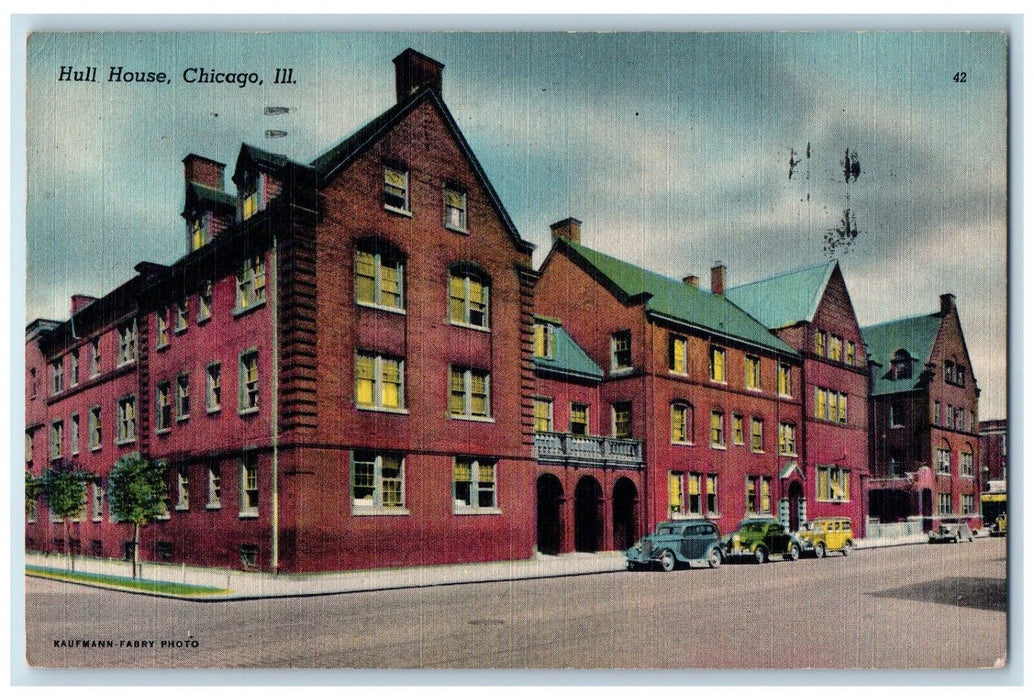1949 Hull House Miss Jane Adams Exterior Building Chicago Illinois IL Postcard
