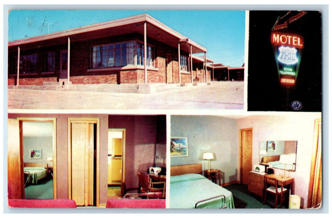 1954 Iowa Motor Court Association Motel Multiview Exterior Carroll Iowa Postcard