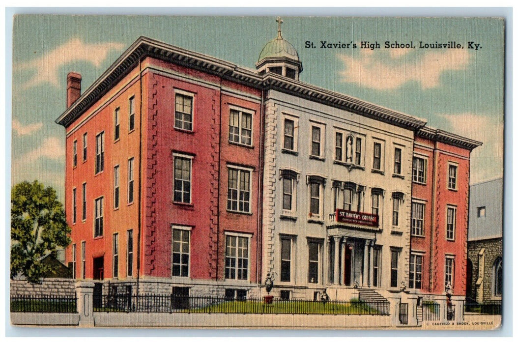 c1940 St. Xavier's High School Exterior Building Louisville Kentucky KY Postcard