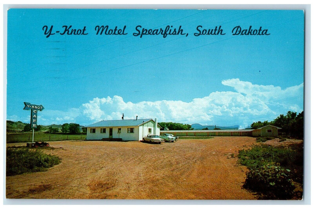 1962 Y-Knot Motel Black Hills Exterior Building Spearfish South Dakota Postcard