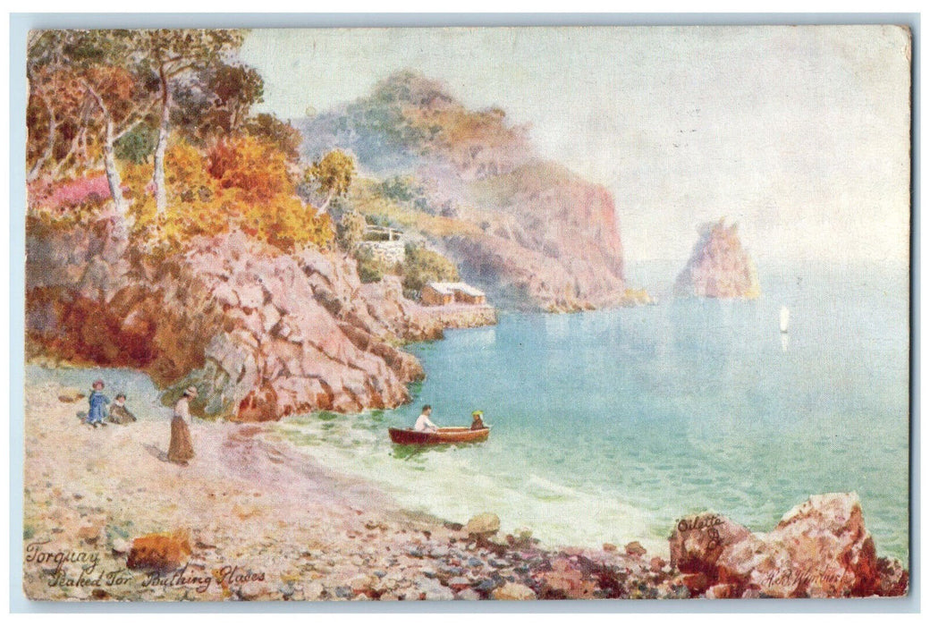 1906 Peaked For Bathing Places Torquay England Oilette Tuck Art Postcard