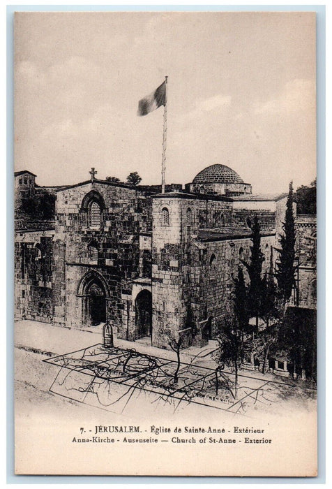 c1910's Church Of St. Anne Exterior Jerusalem Israel Posted Antique Postcard