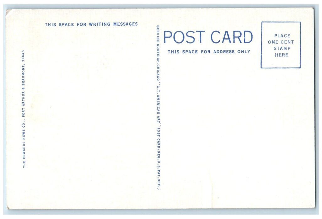 1940 Port Arthur College Administration Building Campus Dormitory Texas Postcard