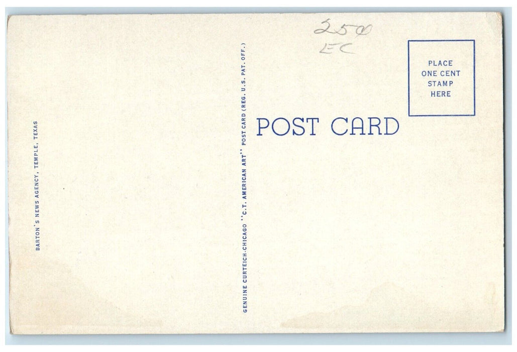 c1940 Banks Leon River Dam Rocks Bridge Trees Temple Texas TX Vintage Postcard