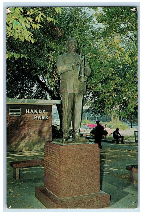 c1960 William Christopher Handy Statue Father Blues Memphis Tennessee Postcard