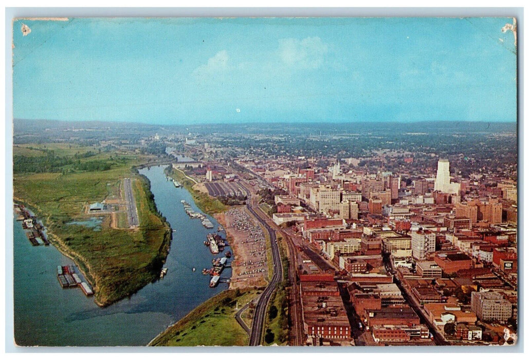 c1960 Aerial View Downtown Airport Metropolitan Area Memphis Tennessee Postcard