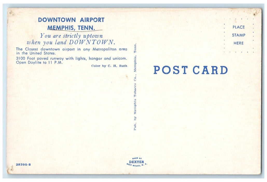 c1960 Aerial View Downtown Airport Metropolitan Area Memphis Tennessee Postcard