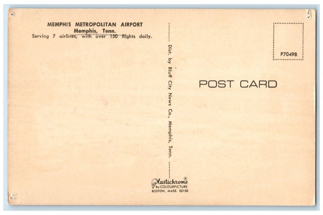 c1960 Memphis Metropolitan Airport Parking Lot Cars Memphis Tennessee Postcard