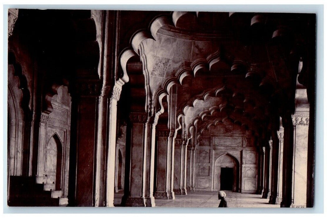 c1910's Agra Fort Pearl Mosque Interior View Agra India RPPC Unposted Postcard
