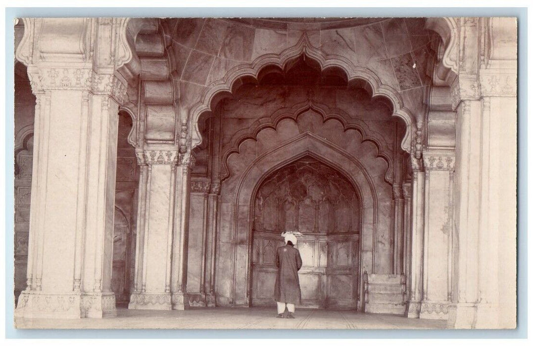 c1910's Agra Fort Pearl Mosque Pulpit Door View Agra India RPPC Postcard