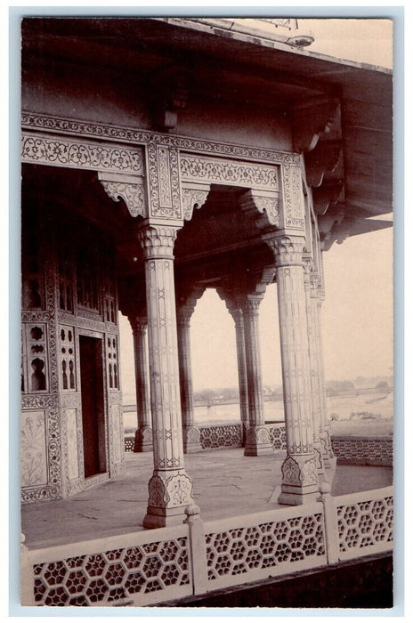 c1910's Agra Fort Apartment Of The Lady Of The Taj View Agra India RPPC Postcard