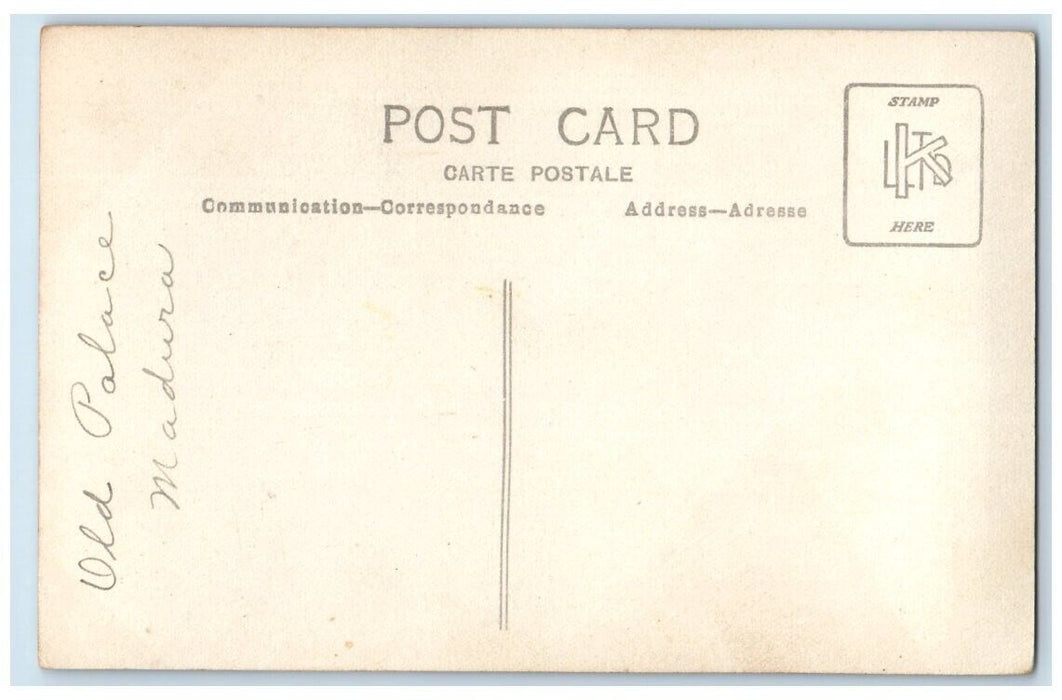 c1930 Old Temple Interior View Madurai India RPPC Unposted Postcard