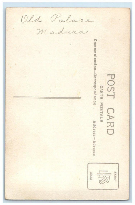 c1930 Old Temple Interior View Madurai India RPPC Unposted Postcard