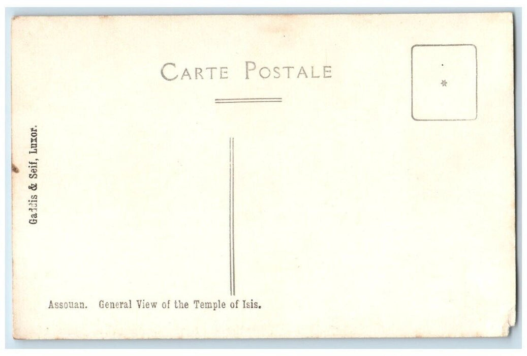 c1920's Temple Of Goddess Isis River Boat View Assouan Egypt RPPC Postcard