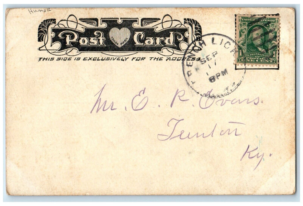 c1905 Sons Of Buttinsky Official License Bill Goat You Can Butt Humor Postcard