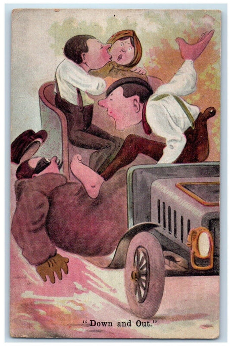1907 Angry Man Fighting Down And Out Port Royal Tennessee TN Antique Postcard