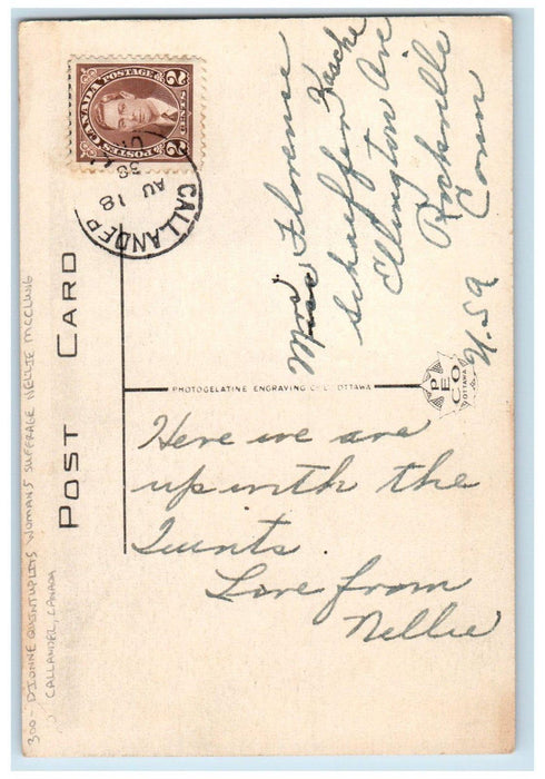 Dionne Quintuplits Womans Suffrage Nellie McClung Callander Canada Postcard
