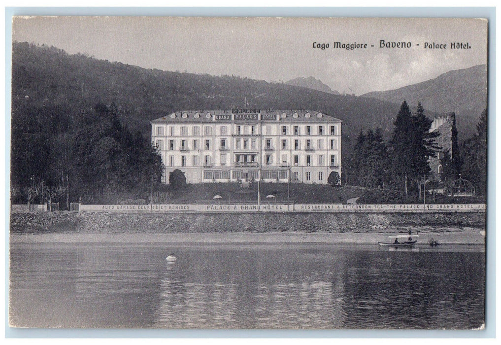 c1940's Palace Hotel Lago Maggiore Baveno Italy Vintage Unposted Postcard