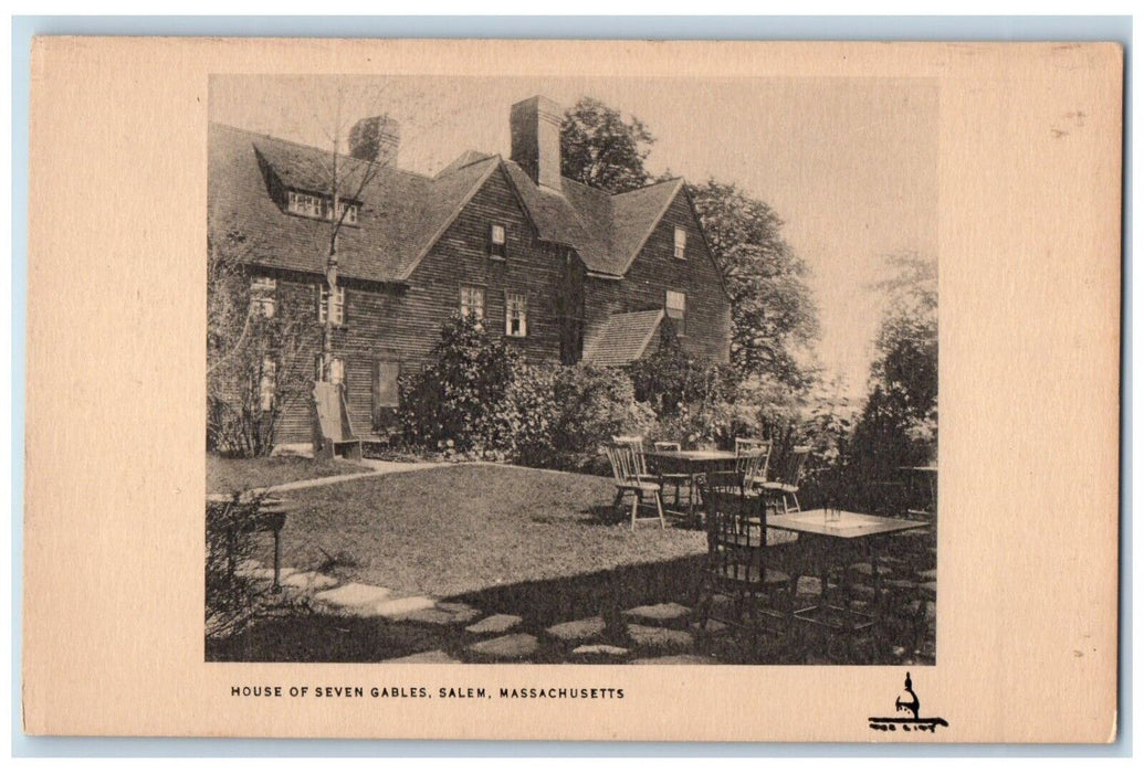 c1910's House Of Seven Gables Tables Chair Salem Waban Massachusetts MA Postcard