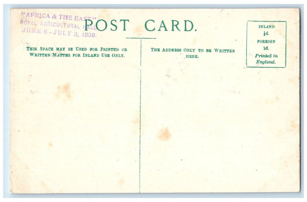 1909 The African Village Royal Agricultural Hall Stamp Unposted Postcard