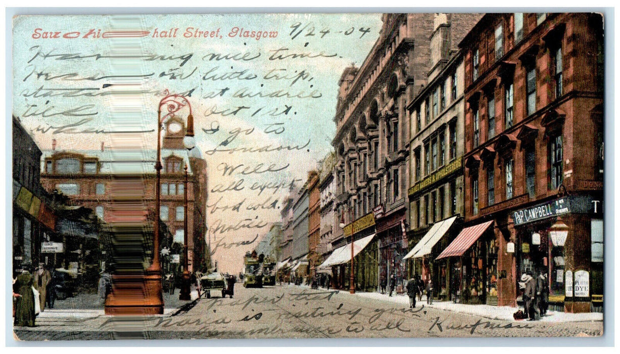 1904 Sauchiehall Street Business Section Glasgow Scotland Lititz PA Postcard