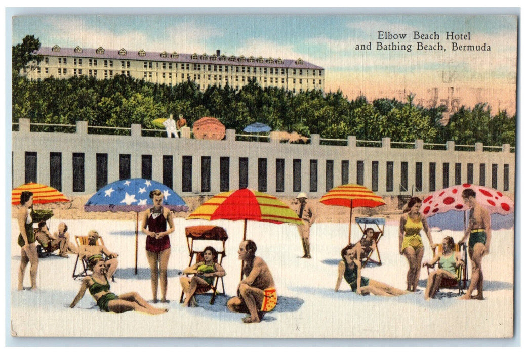 1939 Elbow Beach Hotel and Bathing Beach Bermuda Vintage Posted Postcard
