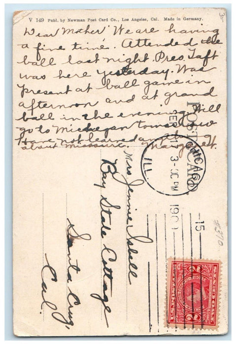 1909 Southern Pacific RR Ferry Boat Piedmont San Francisco Bay CA Postcard