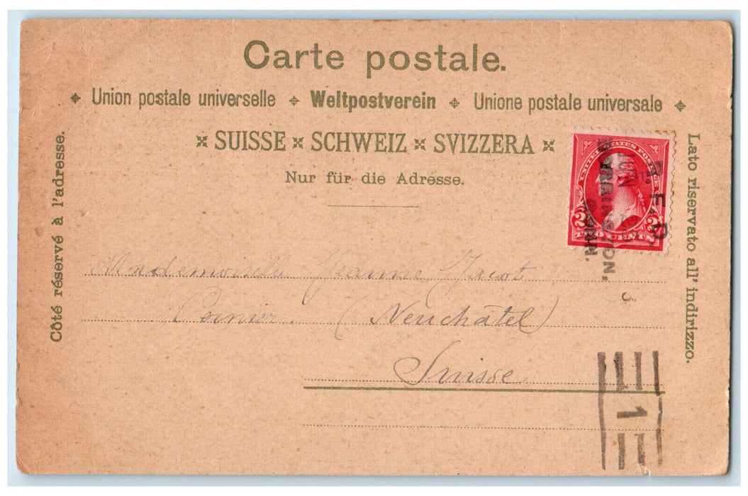 c1905 Vue Generale Souvenir De La Chaux De Fonds Switzerland Multiview Postcard