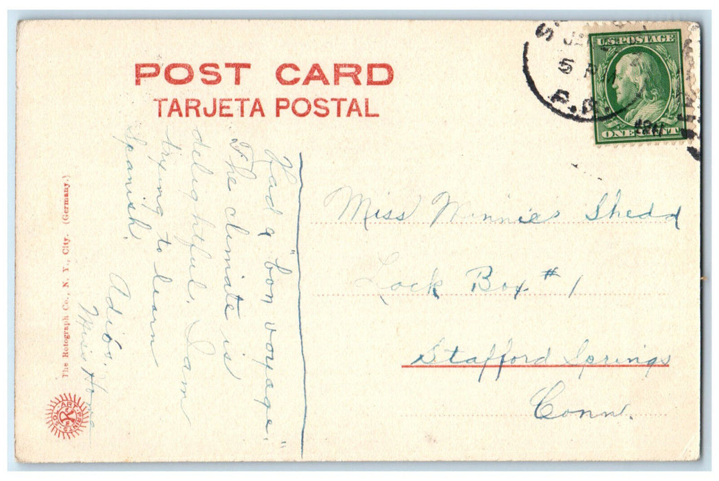 1911 The Old Throne Room Governor's Palace San Juan Puerto Rico Postcard