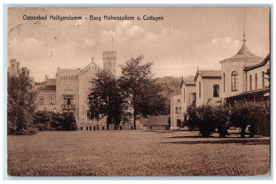 1920 Ostseebad Heiligendamm Hohenzollern Castle and Cottages Germany Postcard