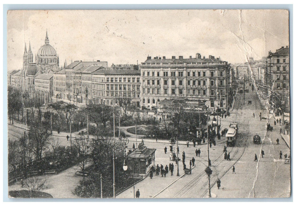 1925 Trolley Car Mariabilfer Belt Vienna Austria Posted Vintage Postcard