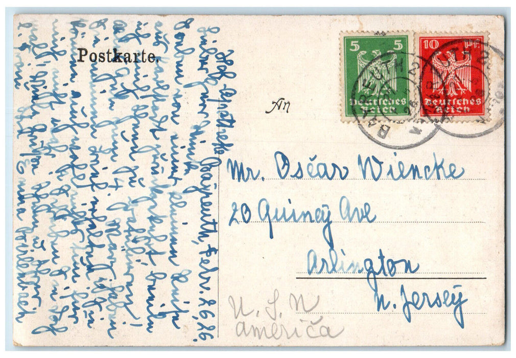 c1920's Karlstadt Main City Hall Sweden Four Color Printing Antique Postcard