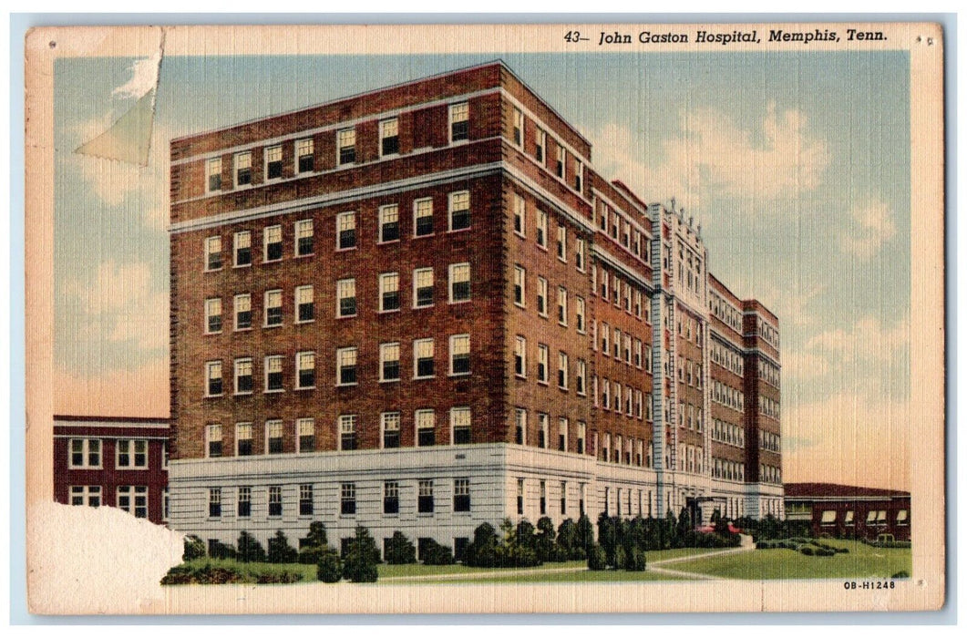 c1940 John Gaston Hospital Municipal Building Memphis Tennessee Vintage Postcard