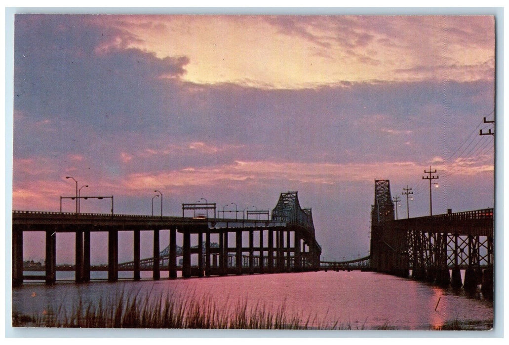 c1960 Scenic View Twin Giants Cooper River Charleston South Carolina SC Postcard