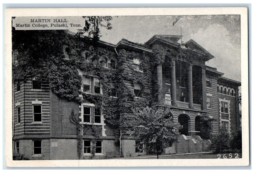c1940 Martin Hall Martin College Exterior Building Pulaski Tennessee TN Postcard