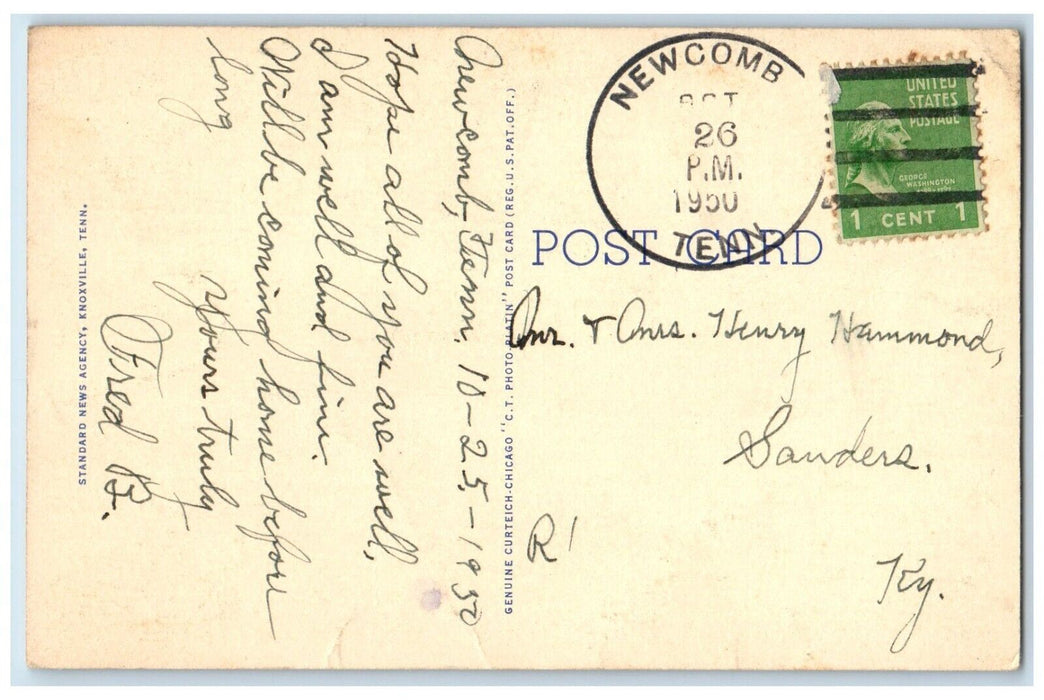 1950 Oak Ridge High School Business District Background Oak Ridge Tenn Postcard