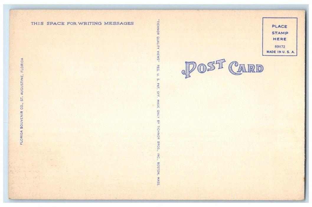 1940 Skyline Overlooking Bridge Lions Matanzas Bay St Augustine Florida Postcard