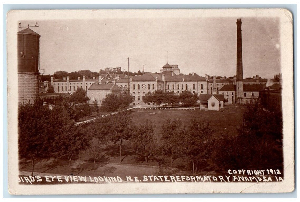 1915 Birds Eye View State Reformatory Anamosa Iowa IA RPPC Posted Postcard