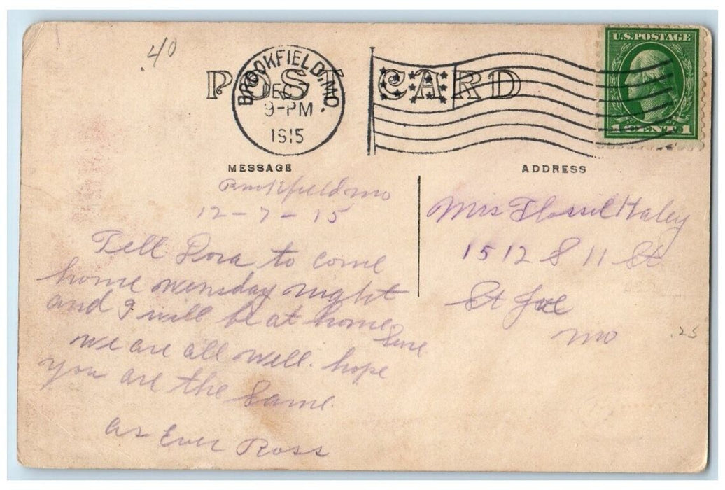 1915 Birds Eye View State Reformatory Anamosa Iowa IA RPPC Posted Postcard
