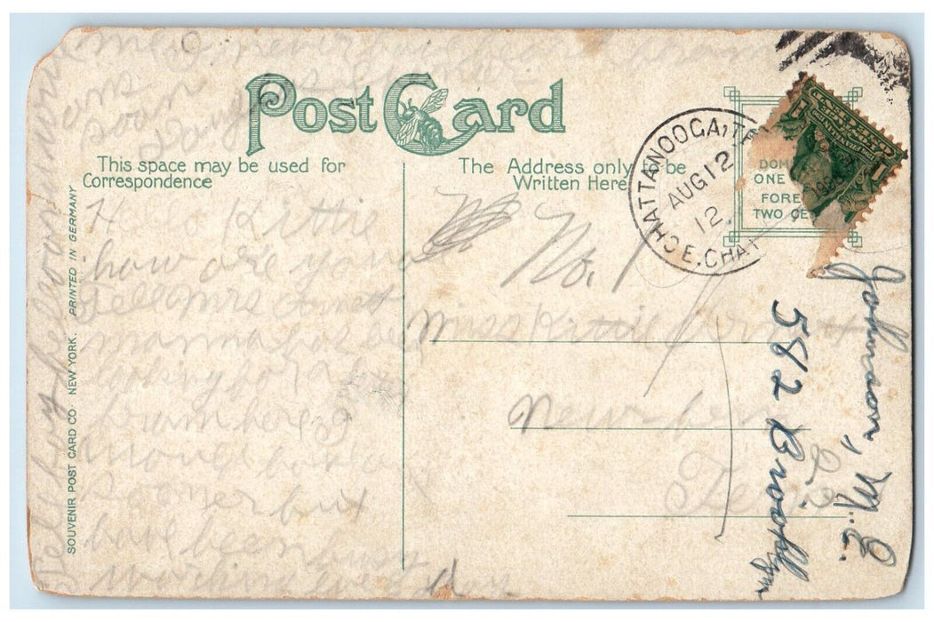 1908 Fountain Square Showing Court House Exterior Chattanooga Tennessee Postcard