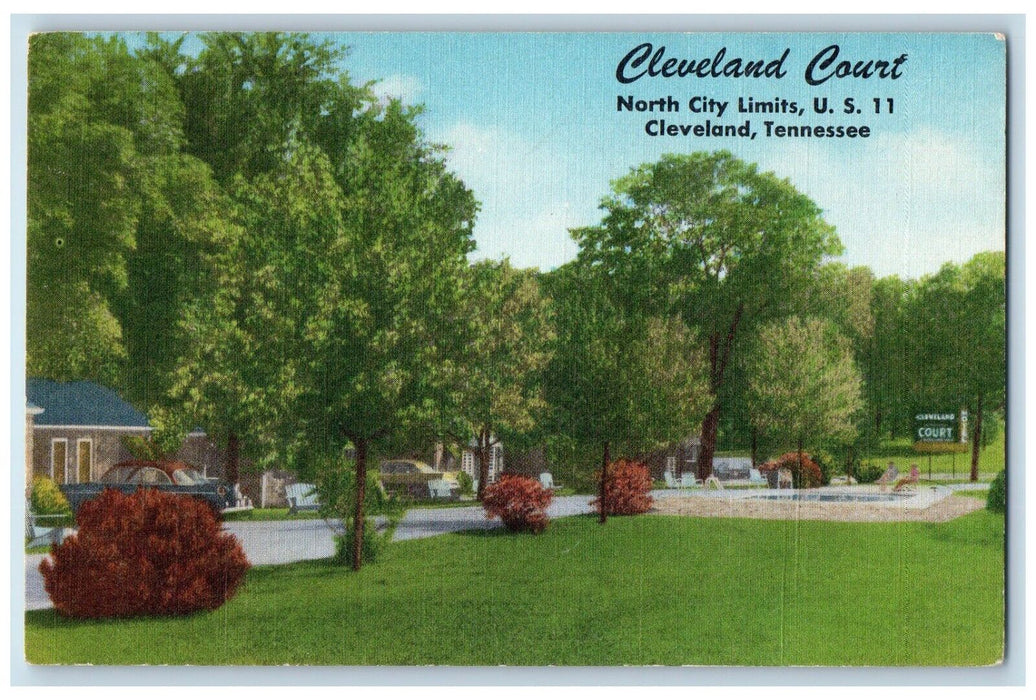 c1940 Cleveland Court North Limits Field Exterior Cleveland Tennessee Postcard