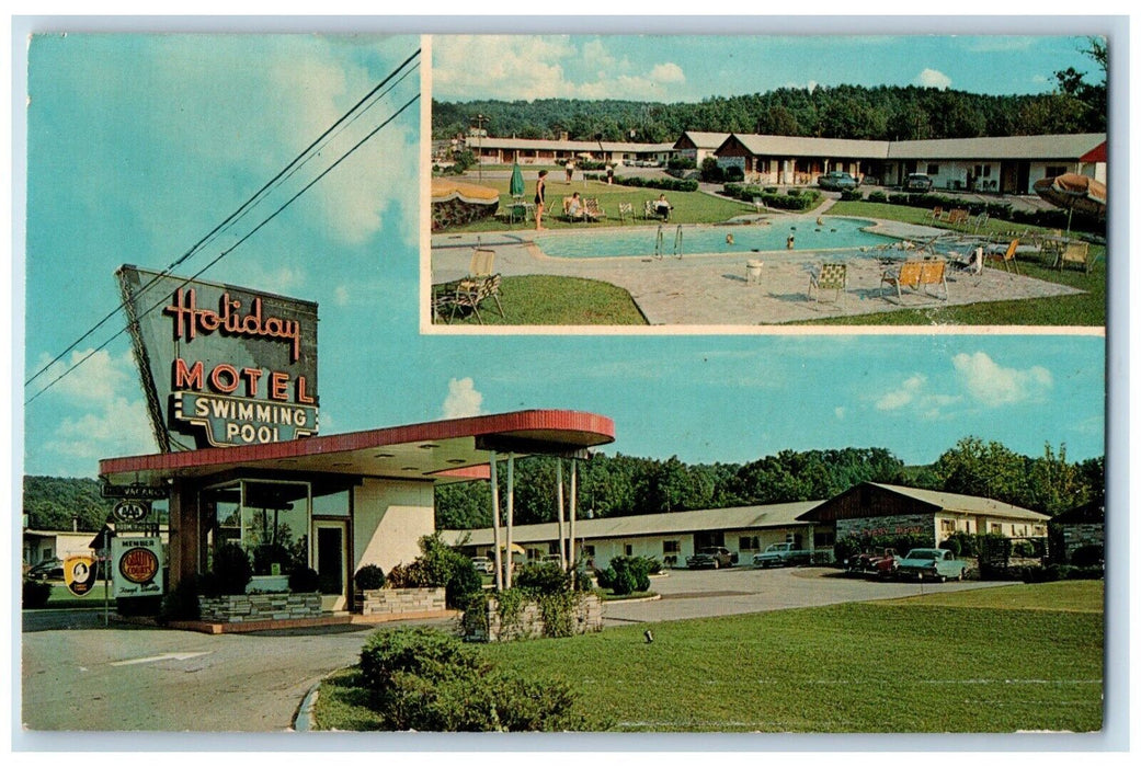 c1960 Holiday Motel Smoky Mountains National Park Knoxville Tennessee Postcard